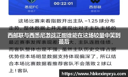 西部联与西悉尼激战正酣谁能在这场较量中笑到最后